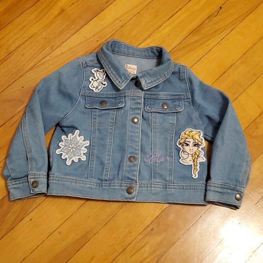 Disney "Collection by Tutu Couture" Frozen light blue jean jacket. Size 3T.